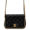 CHANEL Mini Matelasse ChainShoulder Bag BlackAS3467 Caviar Leather