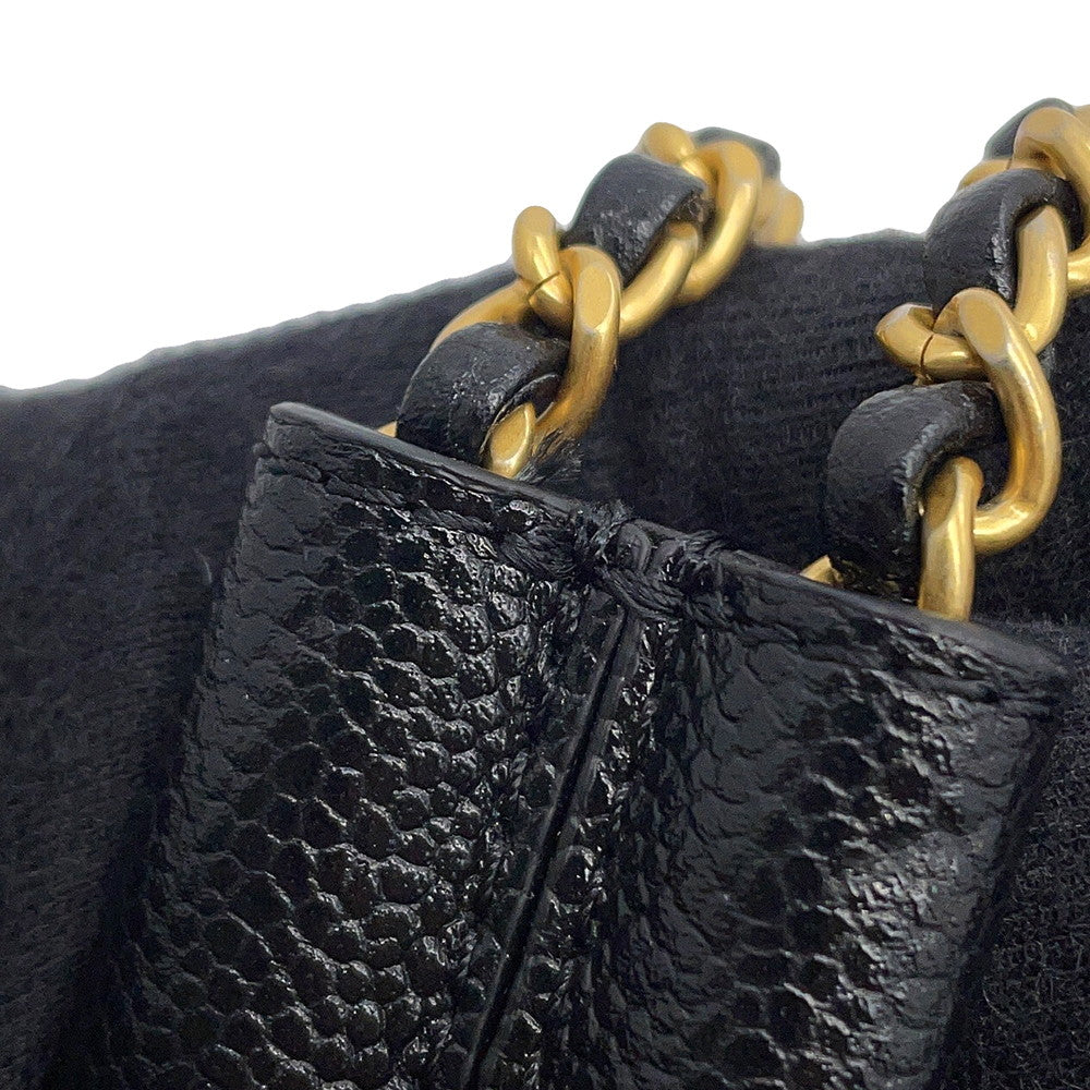 CHANEL Mini Matelasse ChainShoulder Bag BlackAS3467 Caviar Leather