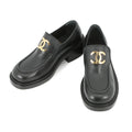 CHANEL CC logo loafersG39602 Leather Size 37 1/2