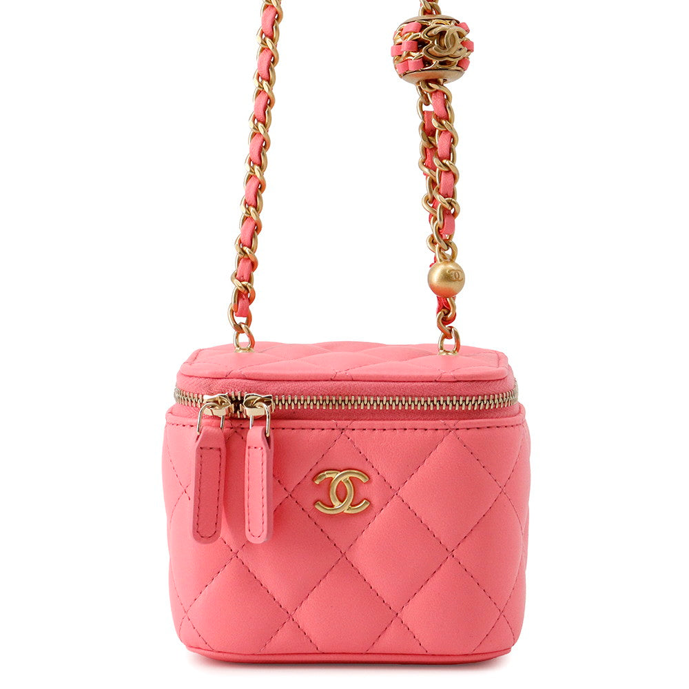CHANEL Matelasse Small Vanity Bag PinkAP1447 Lambskin