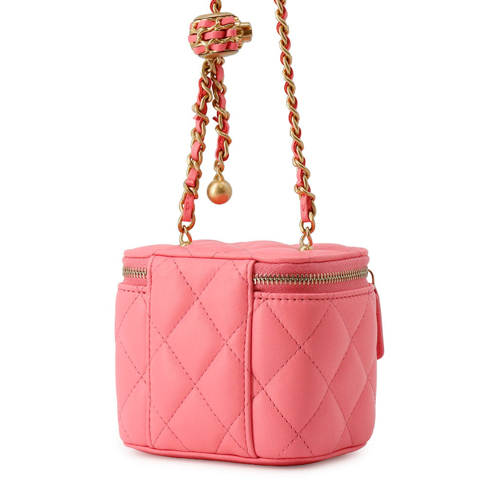 CHANEL Matelasse Small Vanity Bag PinkAP1447 Lambskin