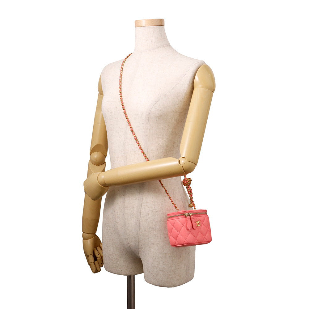 CHANEL Matelasse Small Vanity Bag PinkAP1447 Lambskin
