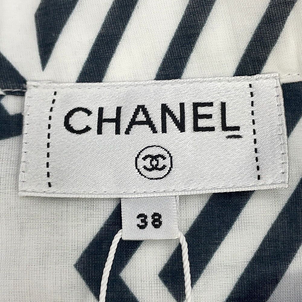 CHANEL Skirt Size 38 White/BlackP74305-V65948-MB103 Cotton100%