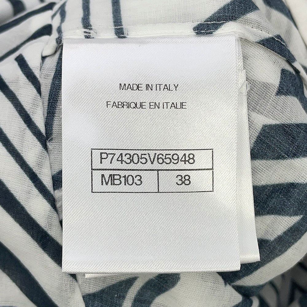 CHANEL Skirt Size 38 White/BlackP74305-V65948-MB103 Cotton100%