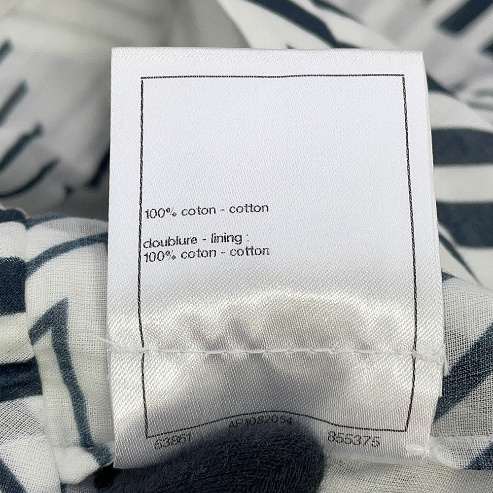 CHANEL Skirt Size 38 White/BlackP74305-V65948-MB103 Cotton100%