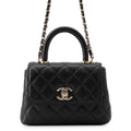 CHANEL Matelasse Coco Handle Chain Shoulder Bag BlackAP4244 Caviar Leather Size Mini mini