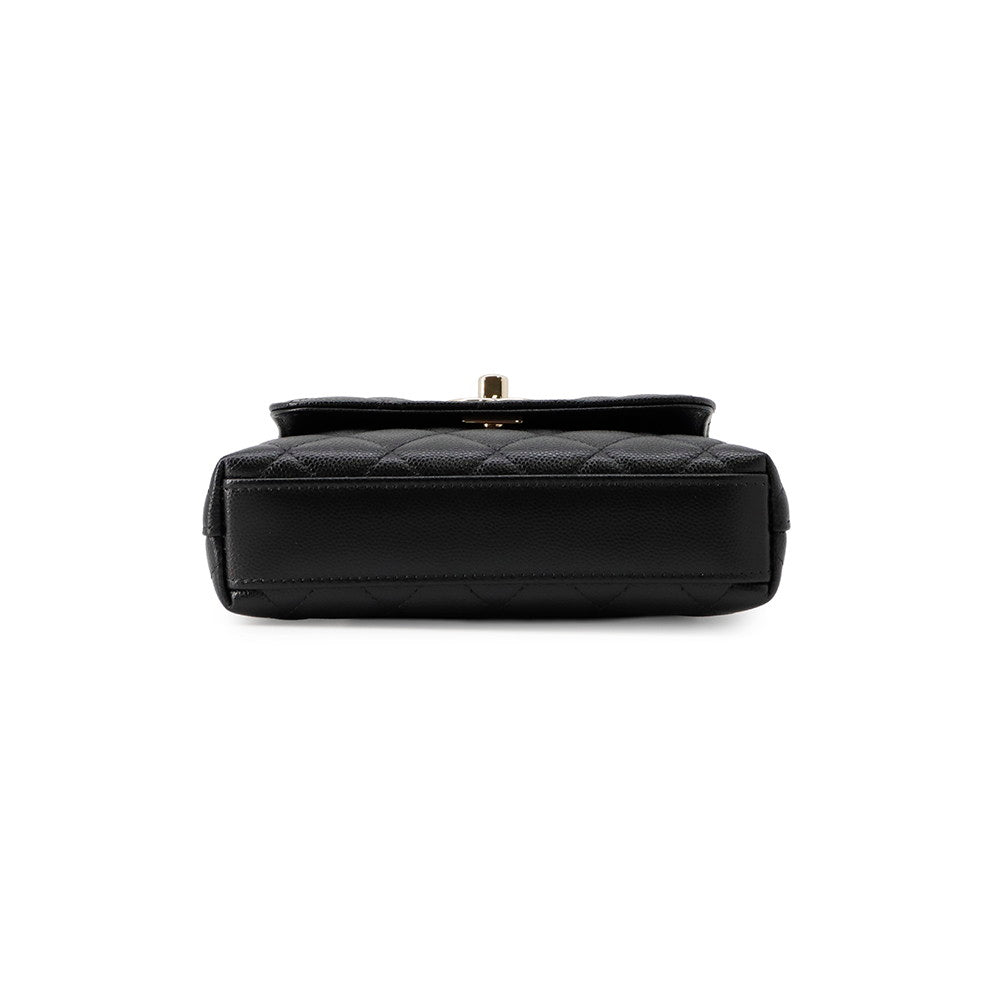 CHANEL Matelasse Coco Handle Chain Shoulder Bag BlackAP4244 Caviar Leather Size Mini mini