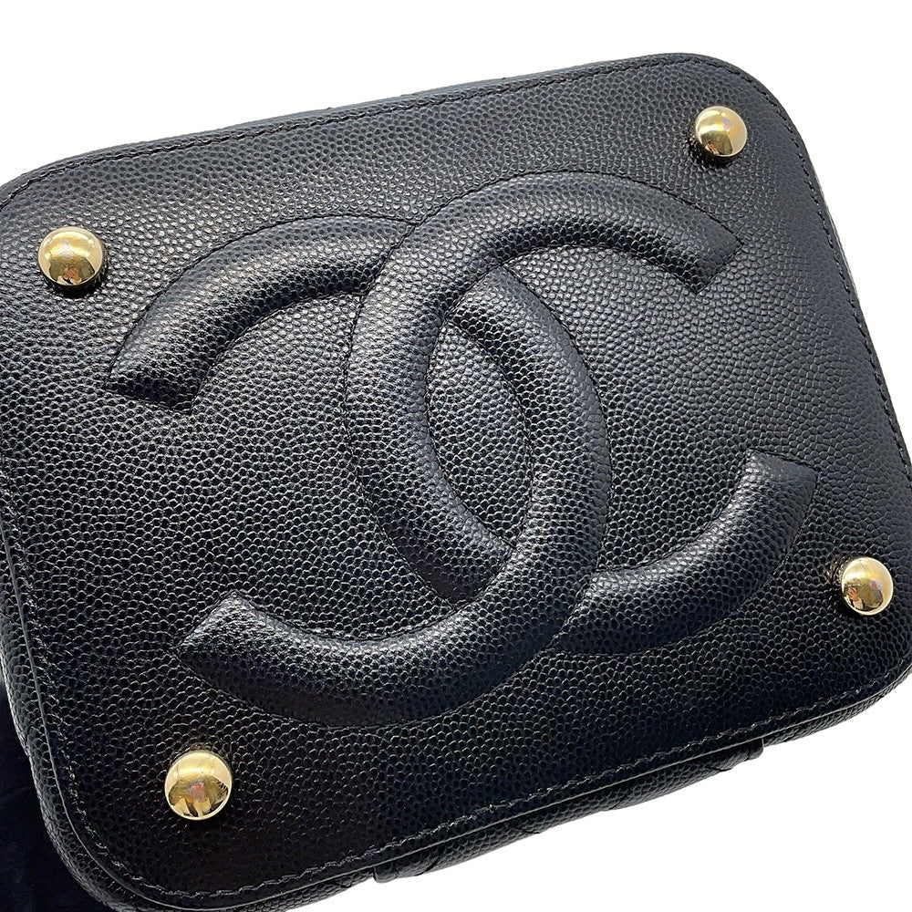 CHANEL Matelasse Vanity Chain Shoulder Bag BlackAS2362 Caviar Leather