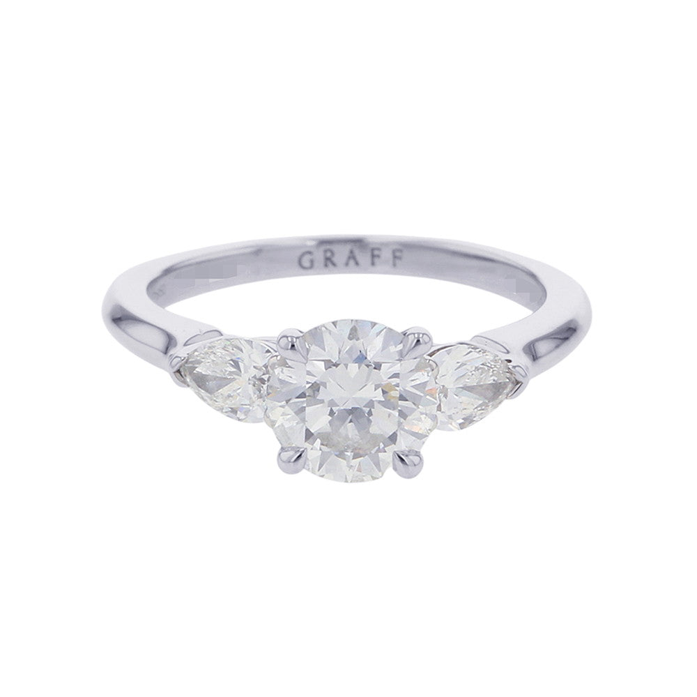 GRAFF Promise Round Diamond Engagement Ring Size Approximately No. 9 Pt950