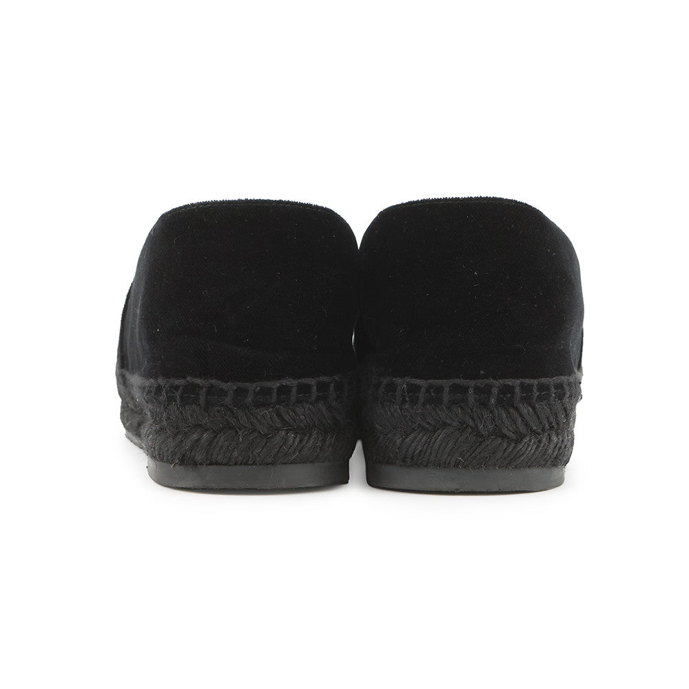 CHANEL CHANEL CC Logo Espadrilles BlackG45849 Velvet Raffia Size 39C