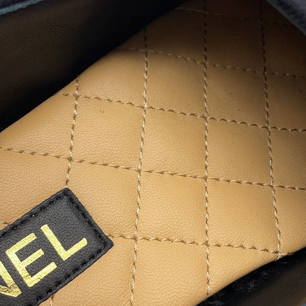 CHANEL CHANEL CC Logo Espadrilles BlackG45849 Velvet Raffia Size 39C