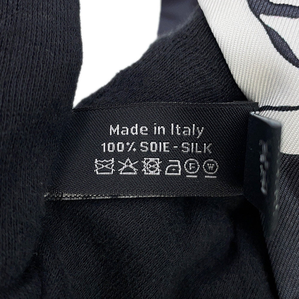 CHANEL Scarf Camellia CC Logo Gray/BlackAAB779-B23588-U8080 Silk100%