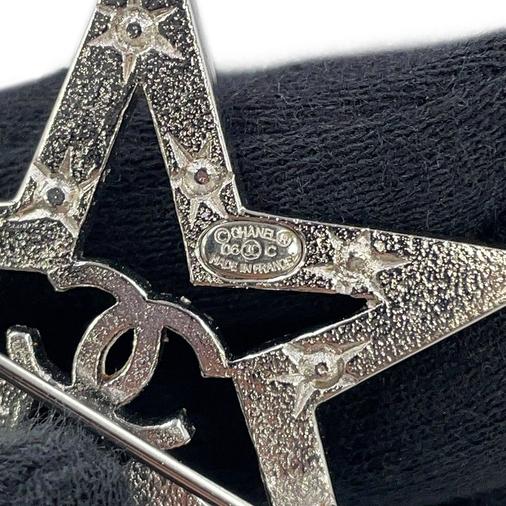 CHANEL Brooch Star Rhinestone Metal Rhinestone
