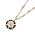 CHANEL CC Logo NecklaceABG558-B22262-U4305 Gold Plated Leather Rhinestone Faux Pearl