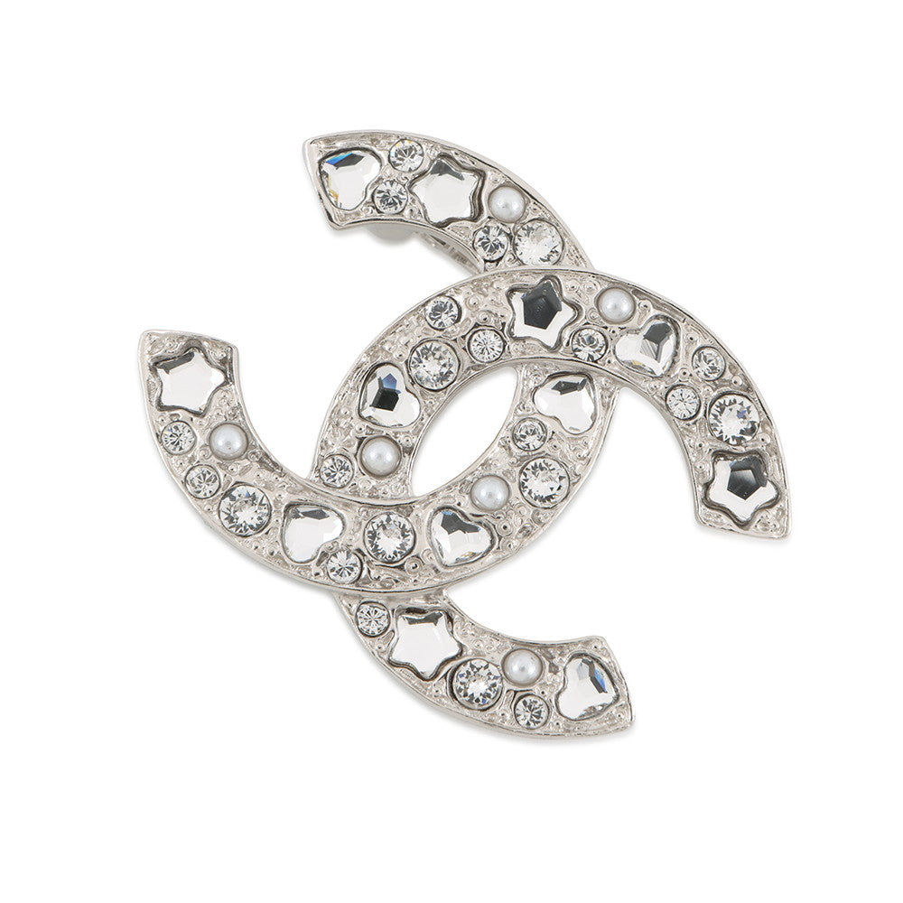 CHANEL CC Logo BroochABF230-B19947-NAFRM Metal Rhinestone Faux Pearl