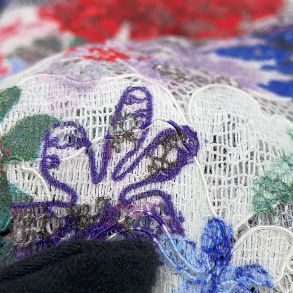CHANEL Lace blouse Size 34 White/MulticolorP77245-V69058-NX111 79% Cotton, 14% Viscose, 7% Polyamide