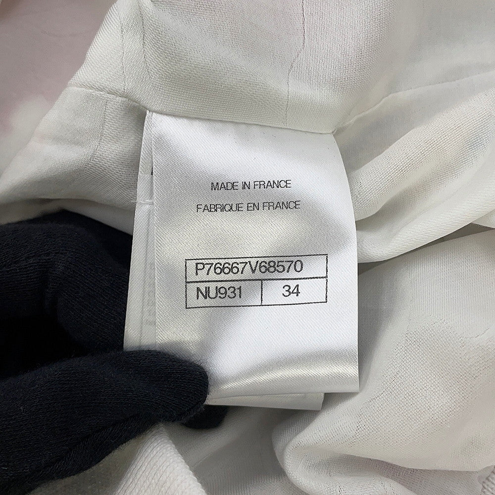 CHANEL 24P Blooming Raffia Patchwork Jacket Size 34 White/MulticolorP76667-V68570-NU931 Cotton82% Polyester18%