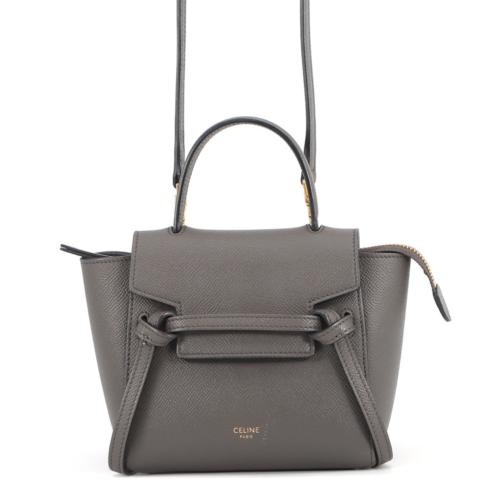 CELINE Belt bag Gray189003 Leather Size Nano