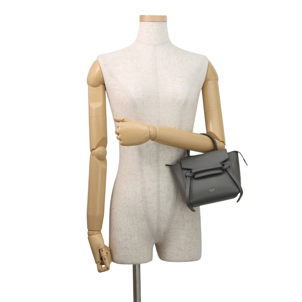 CELINE Belt bag Gray189003 Leather Size Nano