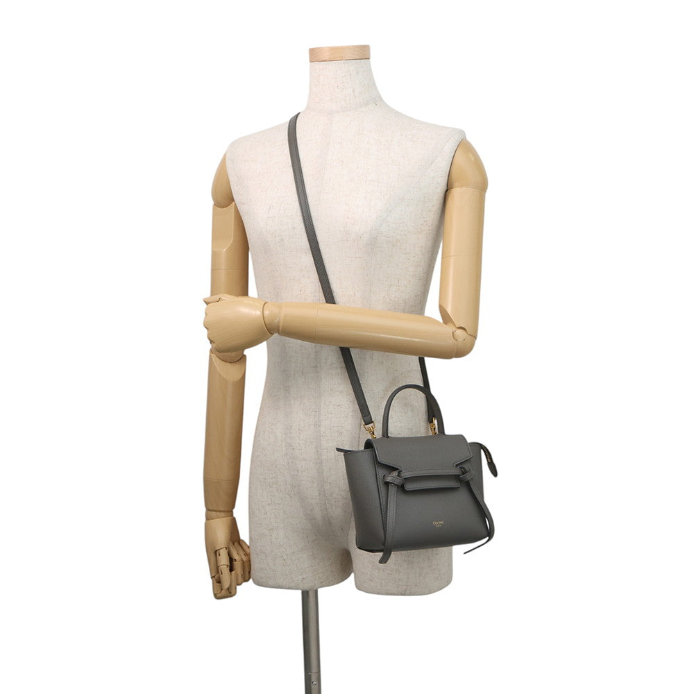 CELINE Belt bag Gray189003 Leather Size Nano