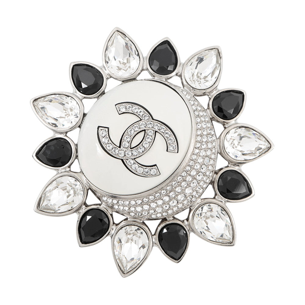 CHANEL CC Logo Sun BroochAB7728 Metal Rhinestone