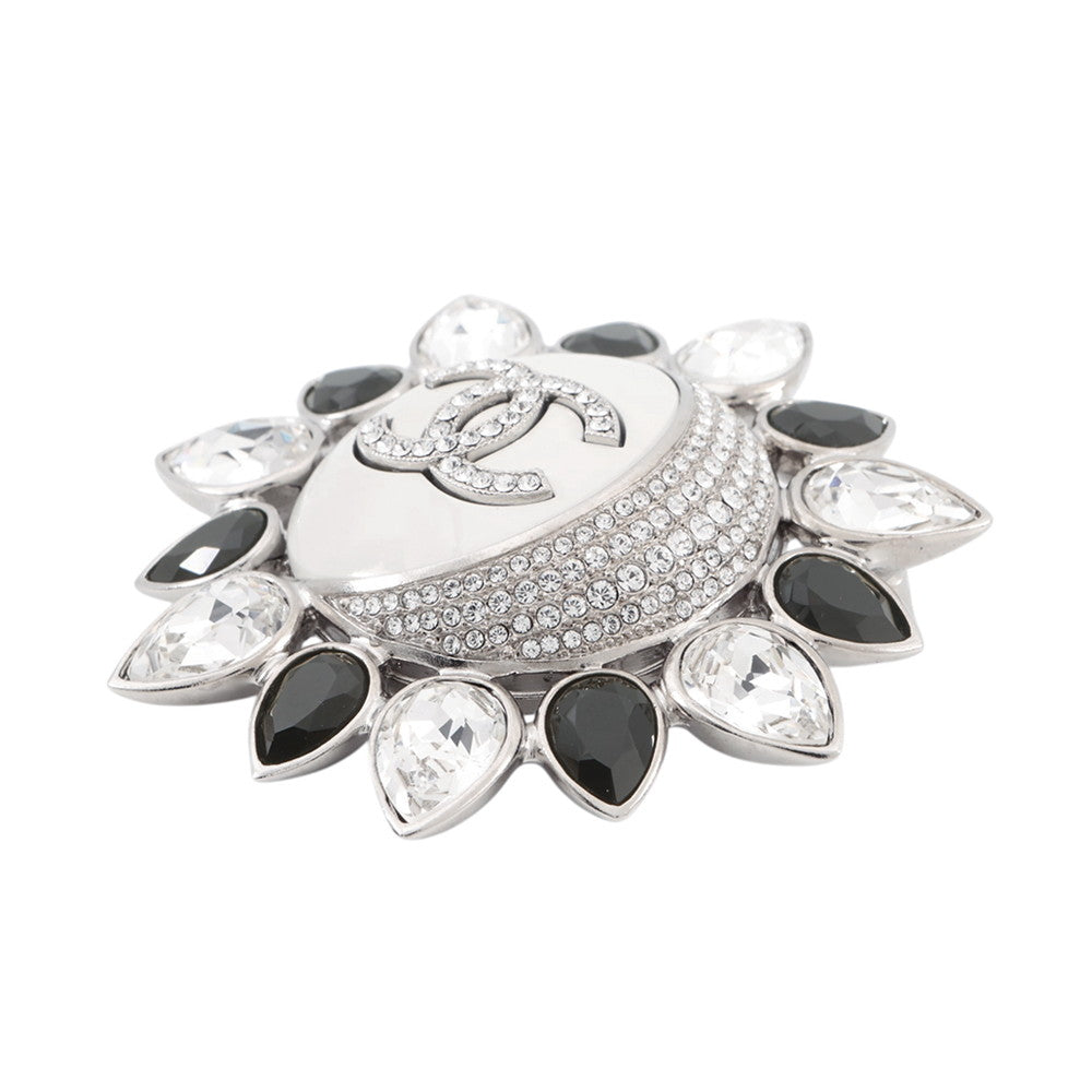 CHANEL CC Logo Sun BroochAB7728 Metal Rhinestone