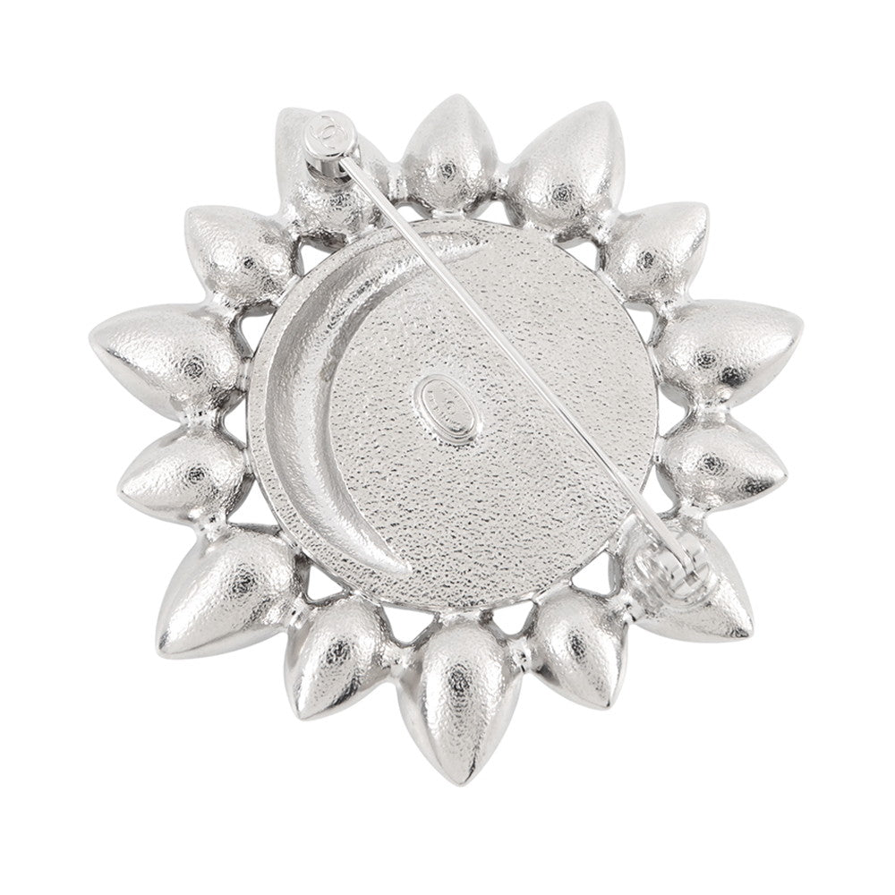 CHANEL CC Logo Sun BroochAB7728 Metal Rhinestone