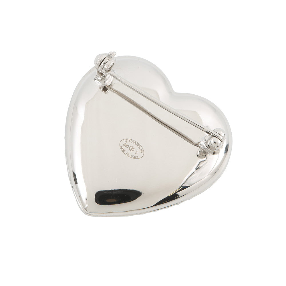CHANEL CC Logo Heart BroochAB3644-B02818-N6656 Gold Plated Rhinestone