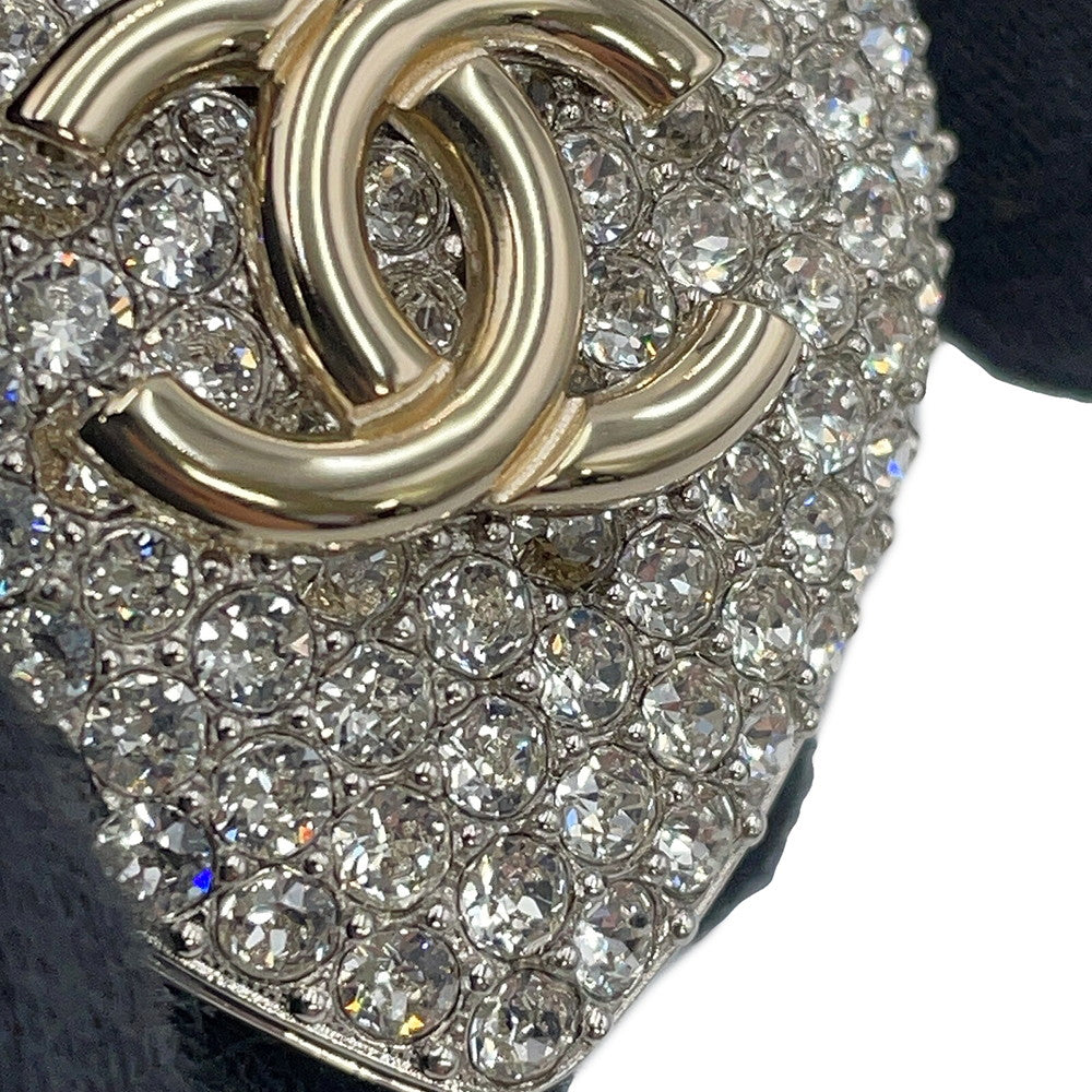 CHANEL CC Logo Heart BroochAB3644-B02818-N6656 Gold Plated Rhinestone