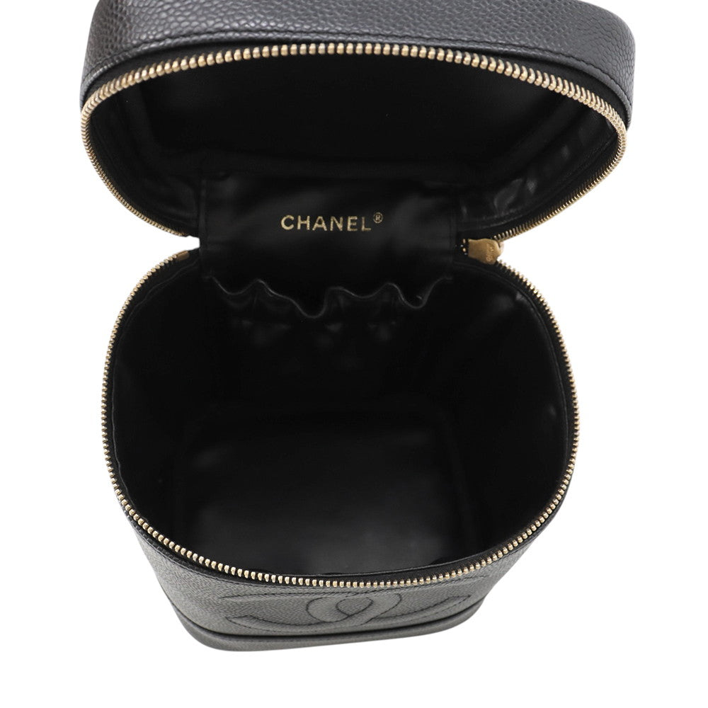 CHANEL CC Logo vanity bag BlackA01998 Caviar Leather