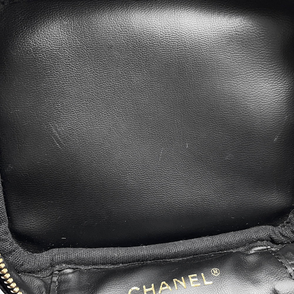 CHANEL CC Logo vanity bag BlackA01998 Caviar Leather