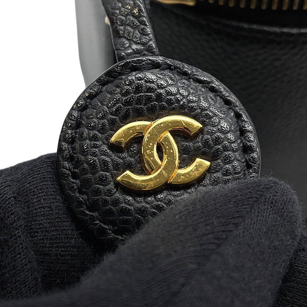 CHANEL CC Logo vanity bag BlackA01998 Caviar Leather