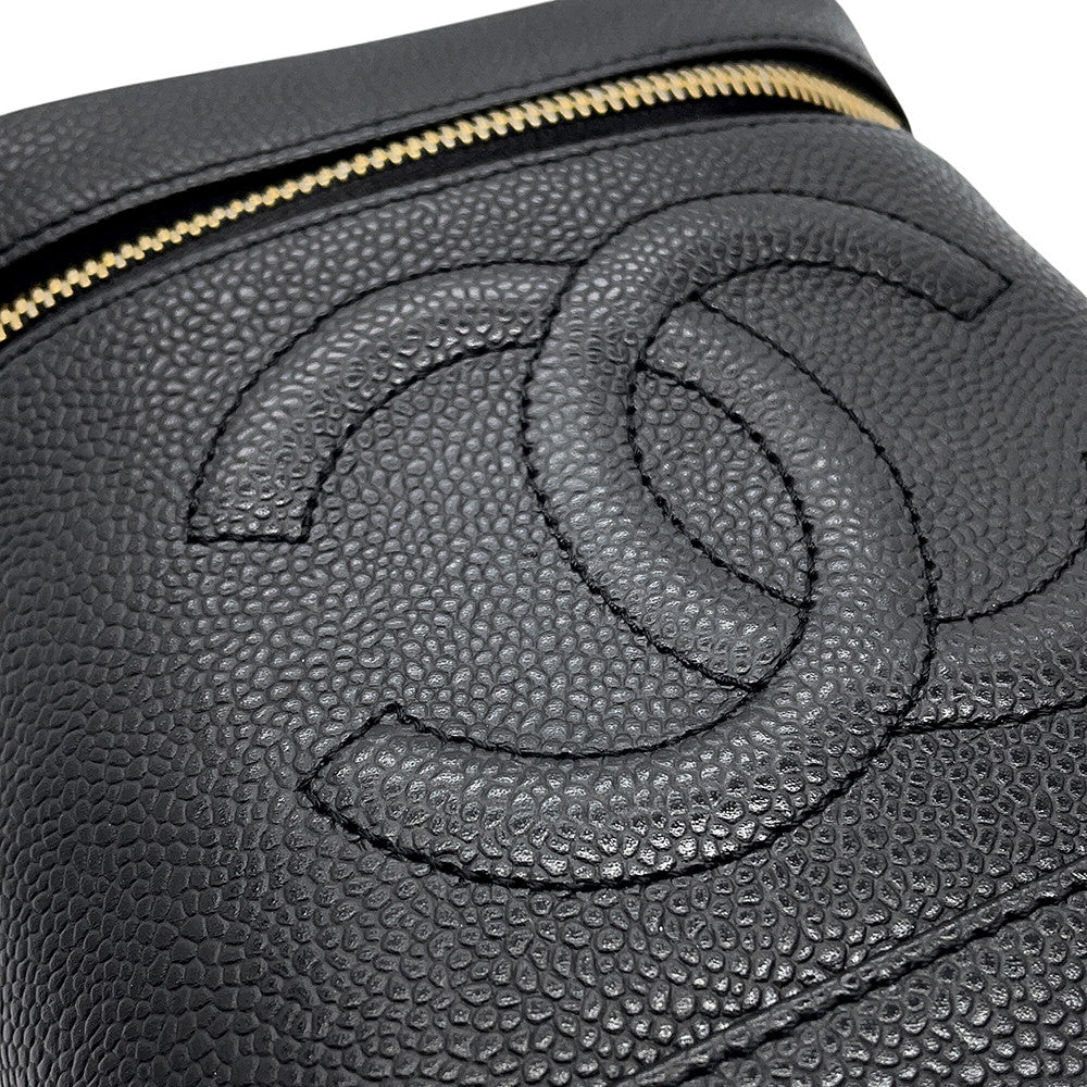 CHANEL CC Logo vanity bag BlackA01998 Caviar Leather
