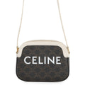 CELINE Triomphe Camera Bag Brown/White191522 PVC Leather