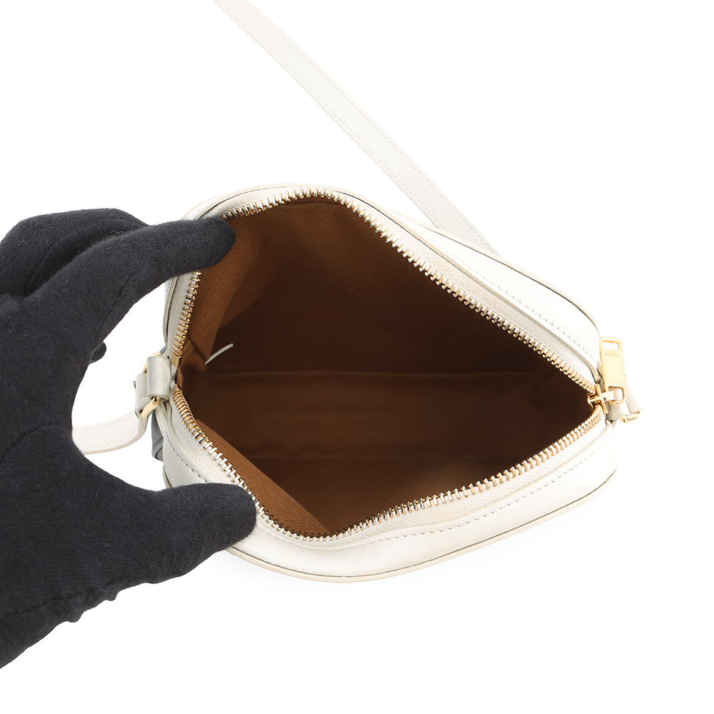 CELINE Triomphe Camera Bag Brown/White191522 PVC Leather