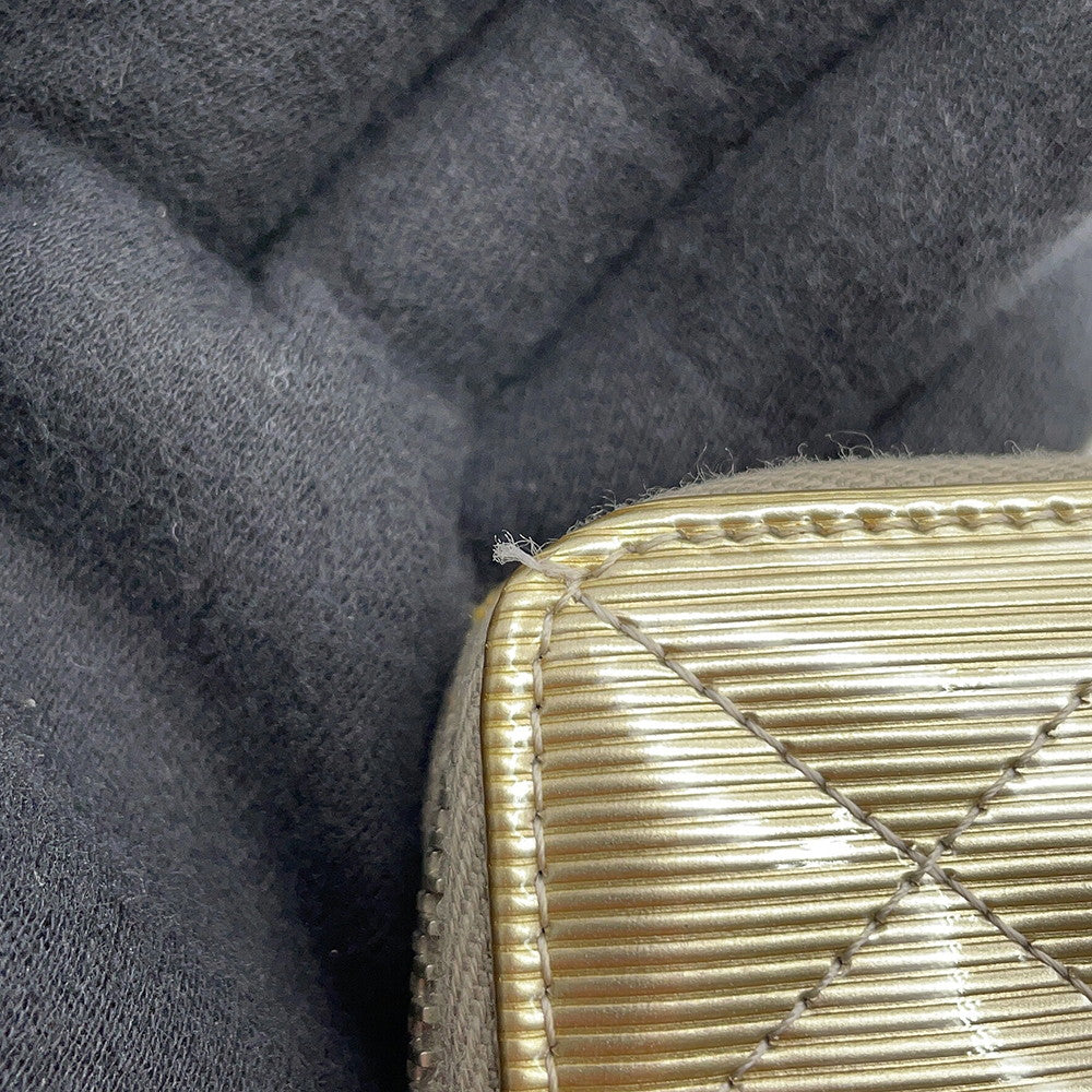 CHANEL Matelasse Zip Around Long Wallet Champagne GoldA50097 Patent Leather
