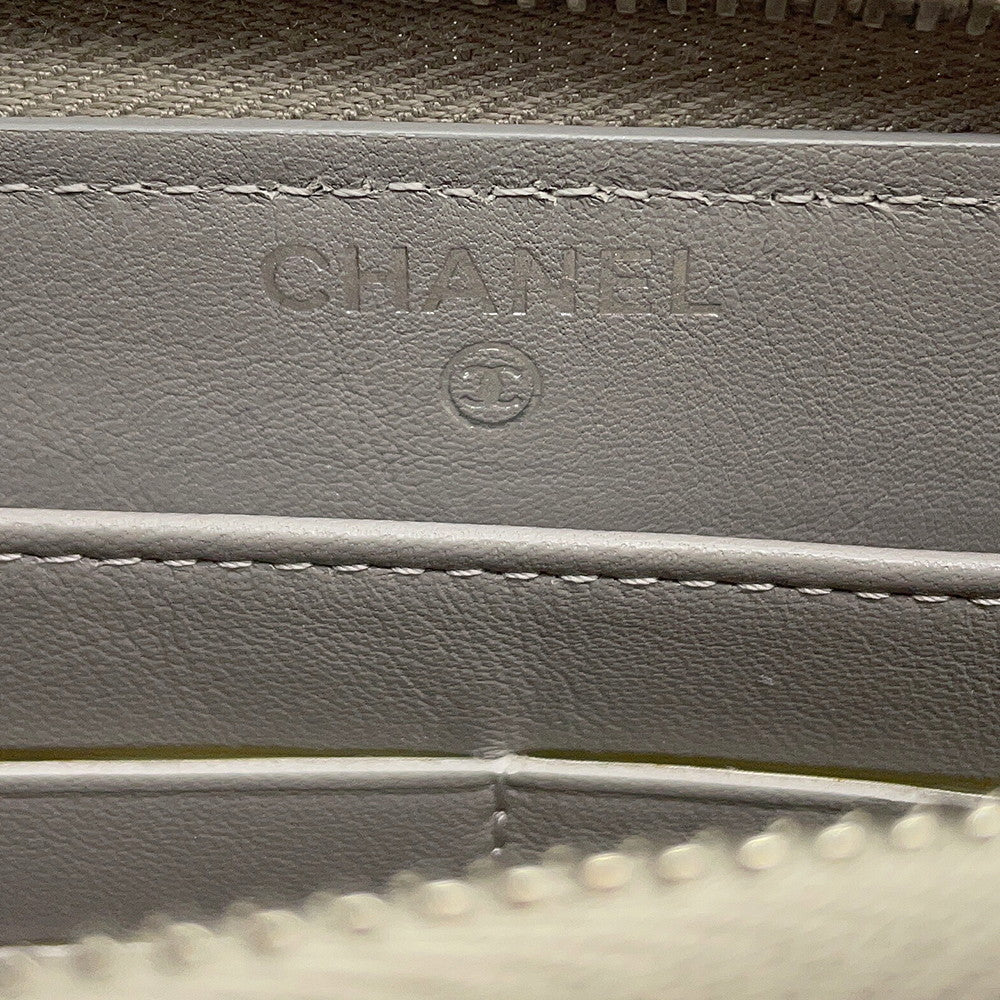 CHANEL Matelasse Zip Around Long Wallet Champagne GoldA50097 Patent Leather