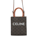 CELINE Triomphe Mini Vertical Cabas 2WAY Bag Tan194372 PVC Leather