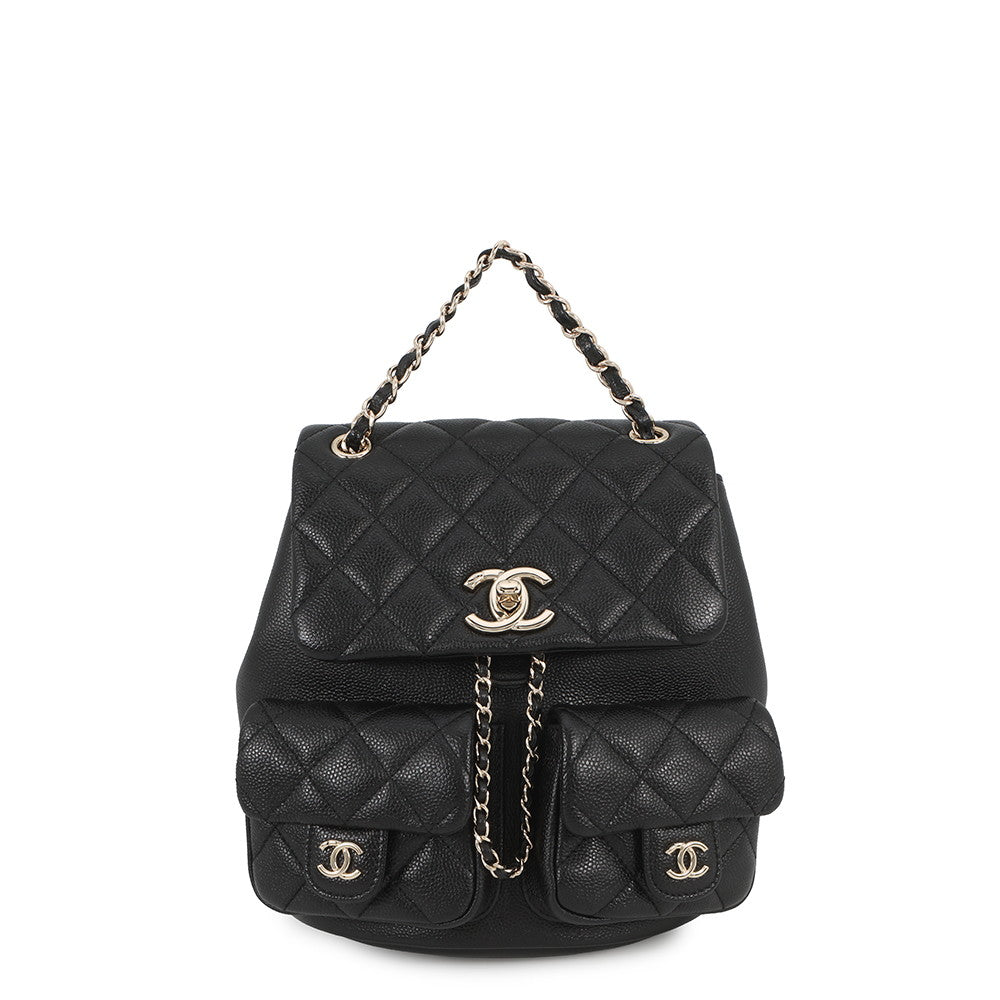 CHANEL Matelasse CC Logo Backpack BlackAS3787 Caviar Leather