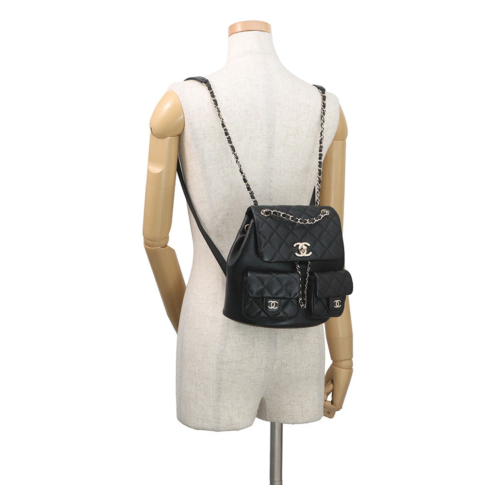 CHANEL Matelasse CC Logo Backpack BlackAS3787 Caviar Leather