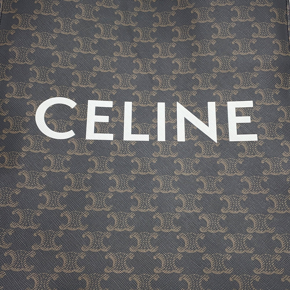 CELINE Vertical Cabas 2WAY Bag Tan191542 PVC Leather Size Small