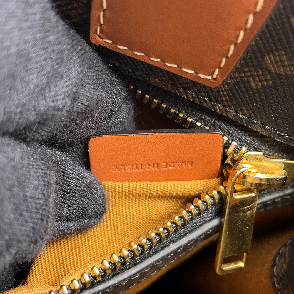 CELINE Vertical Cabas 2WAY Bag Tan191542 PVC Leather Size Small