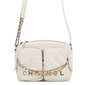 CHANEL Matelasse Camera Shoulder Bag WhiteAS2923 Lambskin Size Small