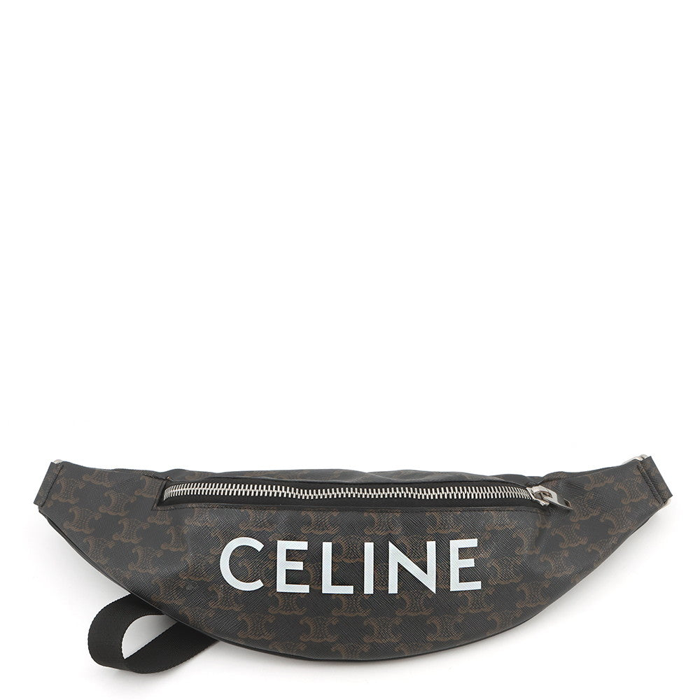 CELINE Triomphe Logo Crossbody Bag Brown/Black195972 PVC