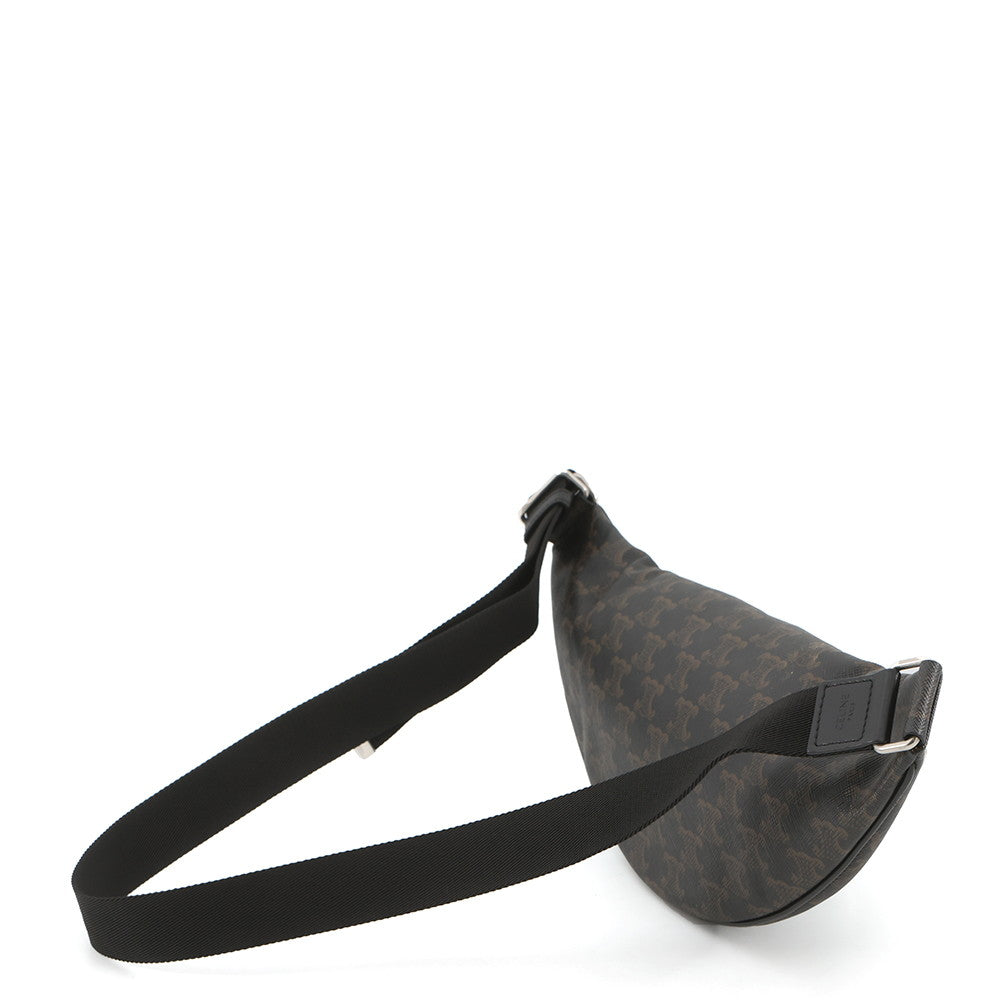 CELINE Triomphe Logo Crossbody Bag Brown/Black195972 PVC