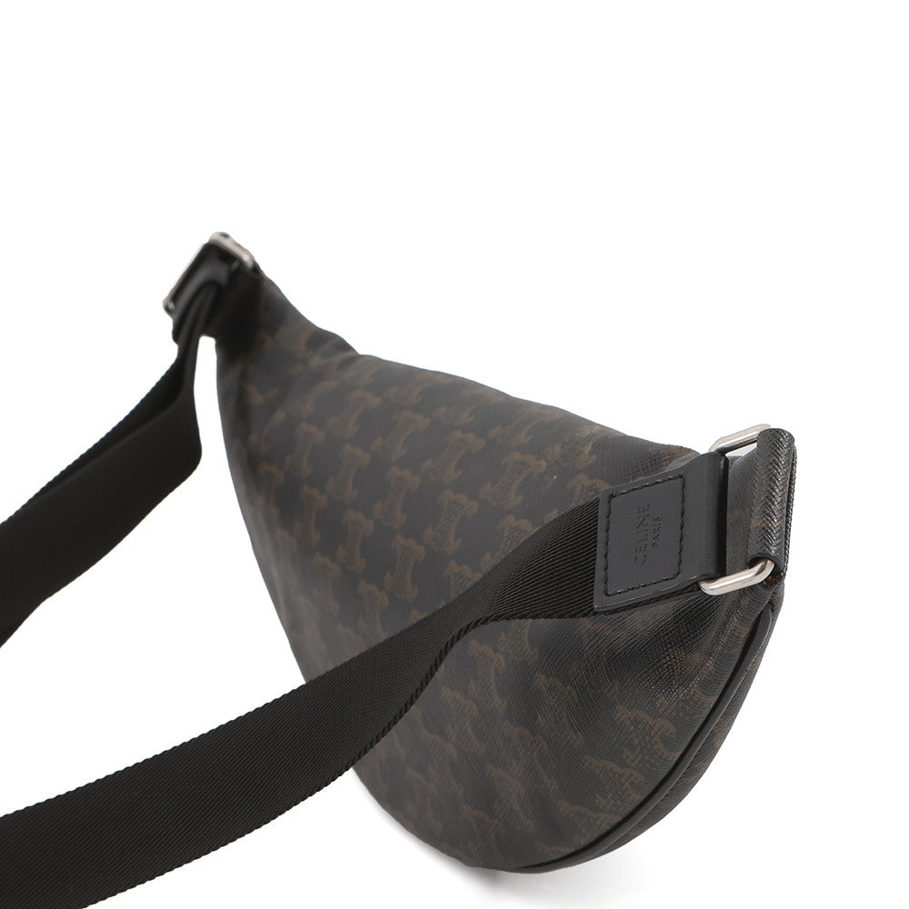 CELINE Triomphe Logo Crossbody Bag Brown/Black195972 PVC