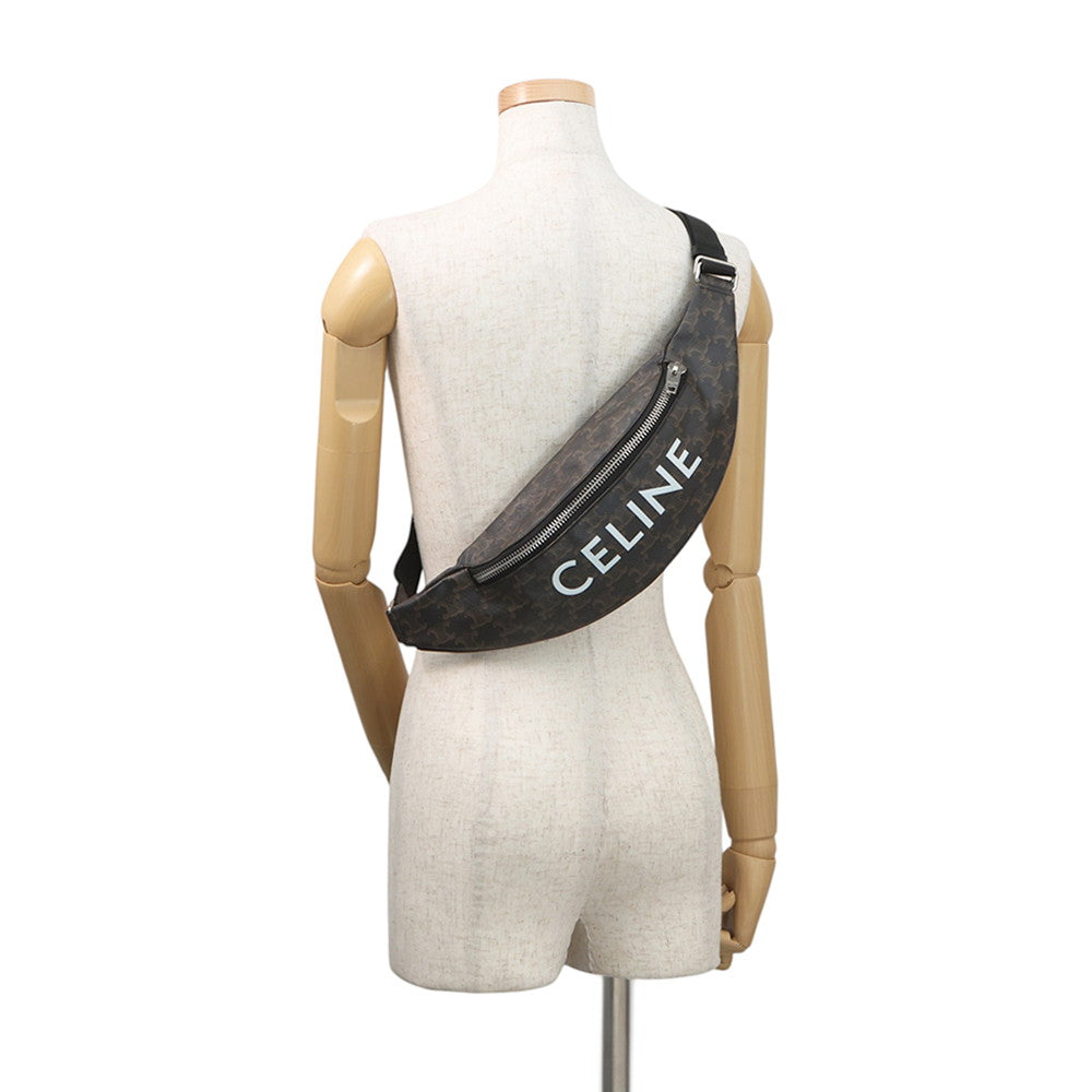 CELINE Triomphe Logo Crossbody Bag Brown/Black195972 PVC