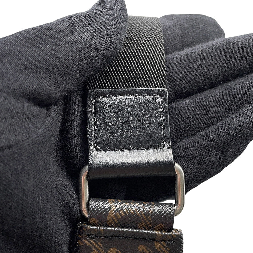 CELINE Triomphe Logo Crossbody Bag Brown/Black195972 PVC