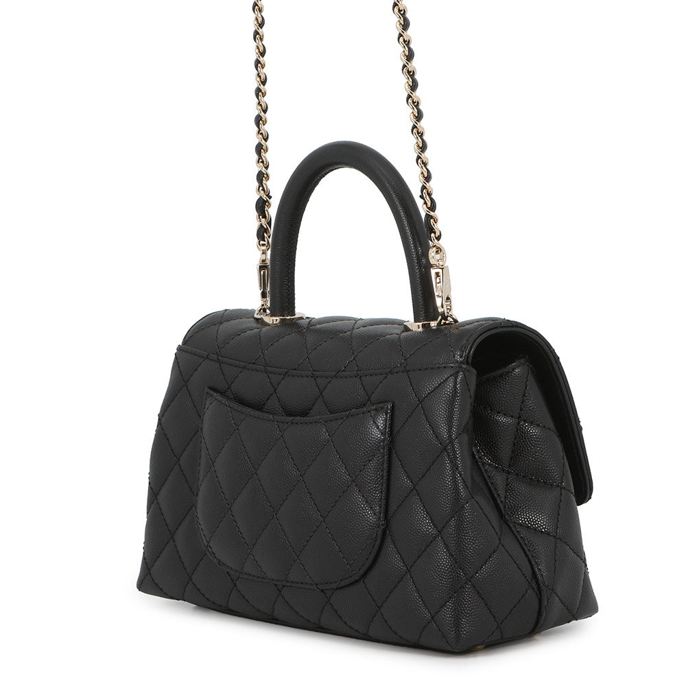CHANEL Coco Handle 2WAYHandbag BlackA92990 Caviar Leather Size XS