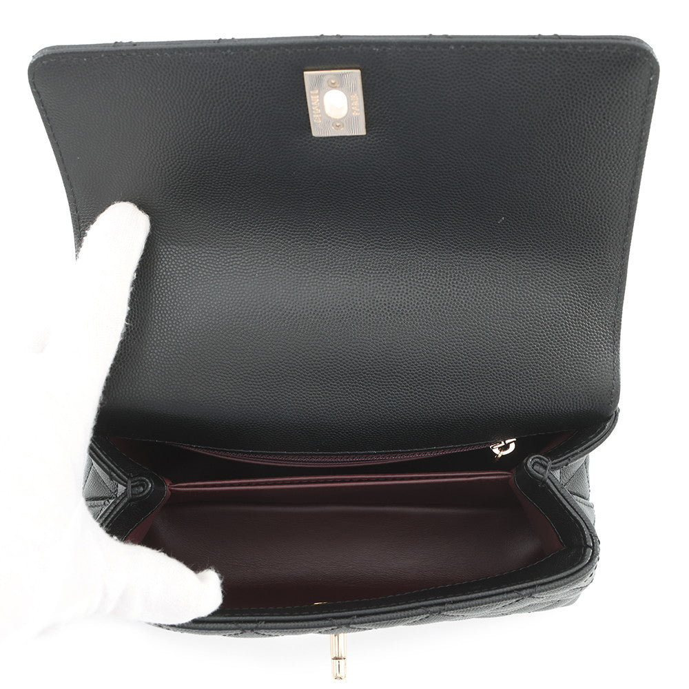 CHANEL Coco Handle 2WAYHandbag BlackA92990 Caviar Leather Size XS